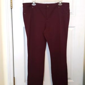NY & Co Burgundy stretch pants